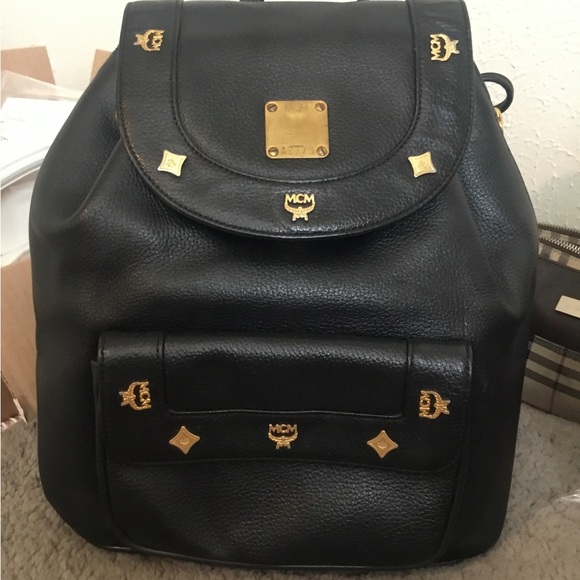 Authentic Black Leather MCM Backpack - Picture 9 of 10